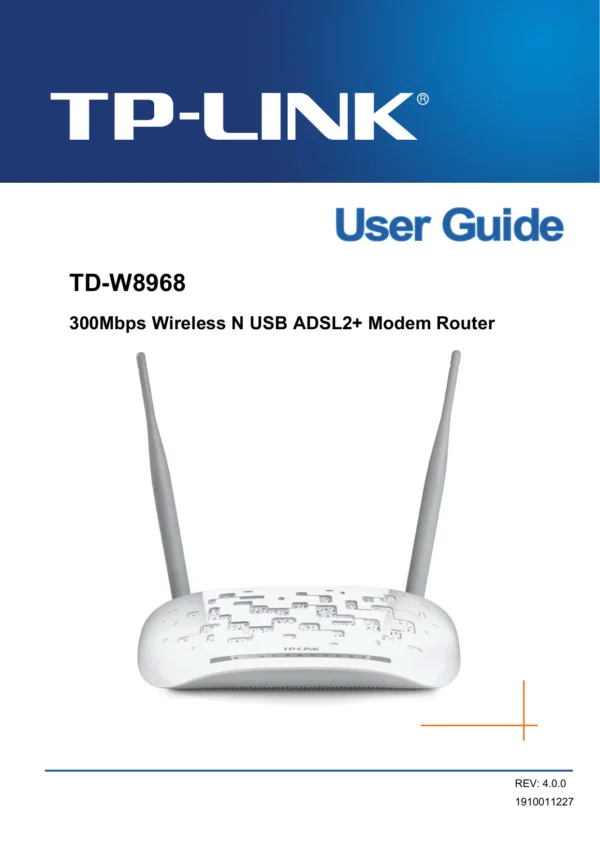 Rear view of the TP-Link TD-W8961N Modem Router